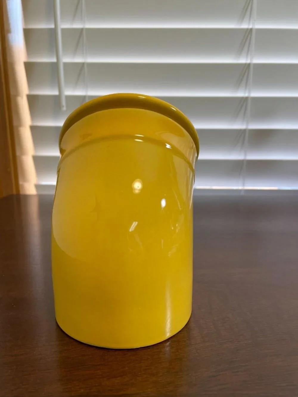 Vintage Emile Henry France Ceramic Lidded Salt Pig Cellar Crock Pot Yellow